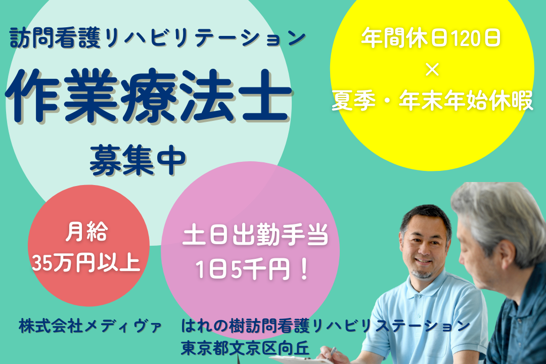 1日4～6件訪問で無理なく働ける訪問看護リハビリテーションの作業療法士　R11310-et-ot-nf-nor