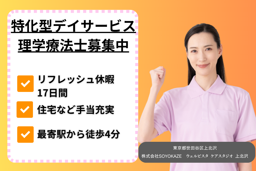 土日休み×全国365拠点展開の安定企業で働く特化型デイサービスの理学療法士　R11064-et-pt-nf-nor